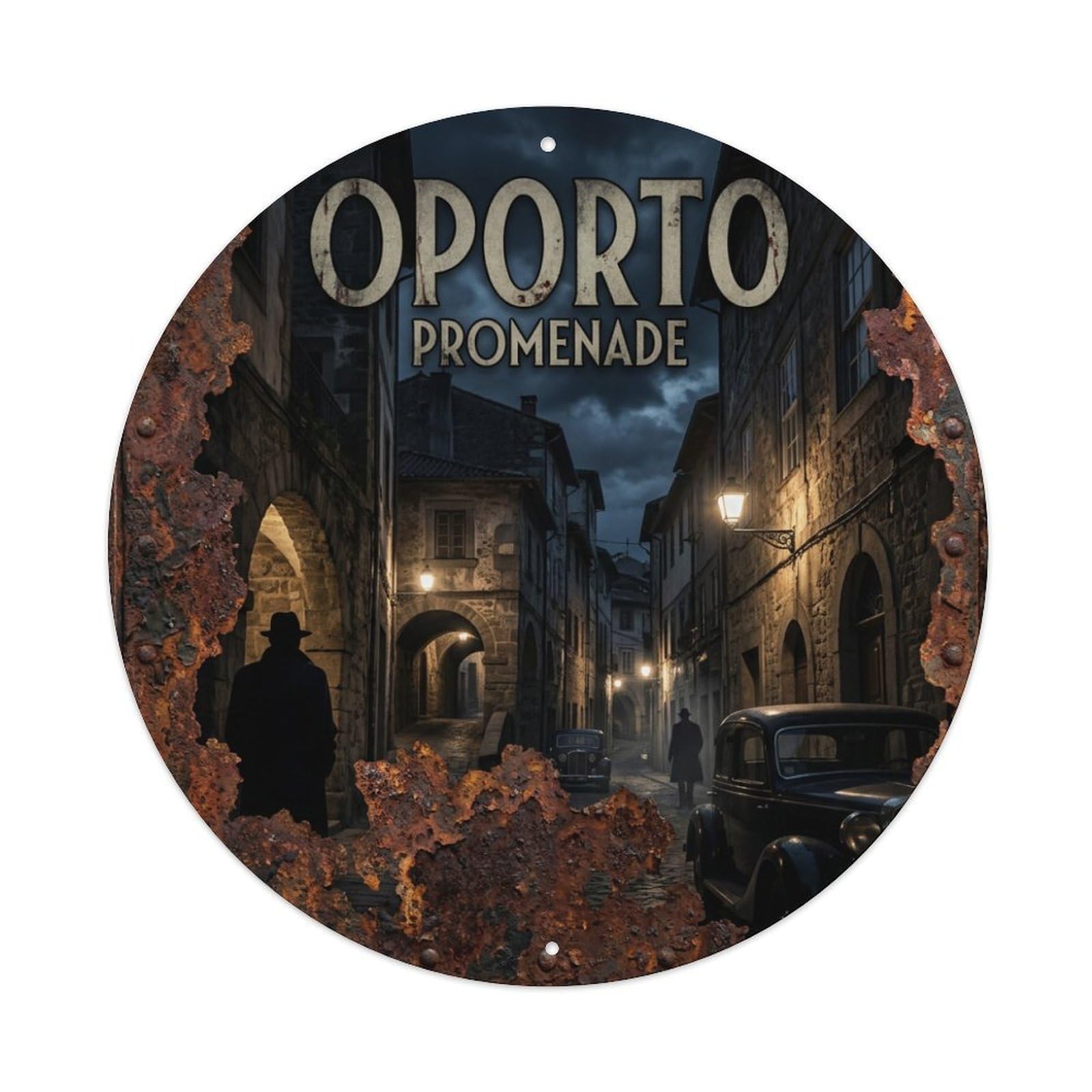 Metal Tin Sign Ribeira Vintage Travel Portugal