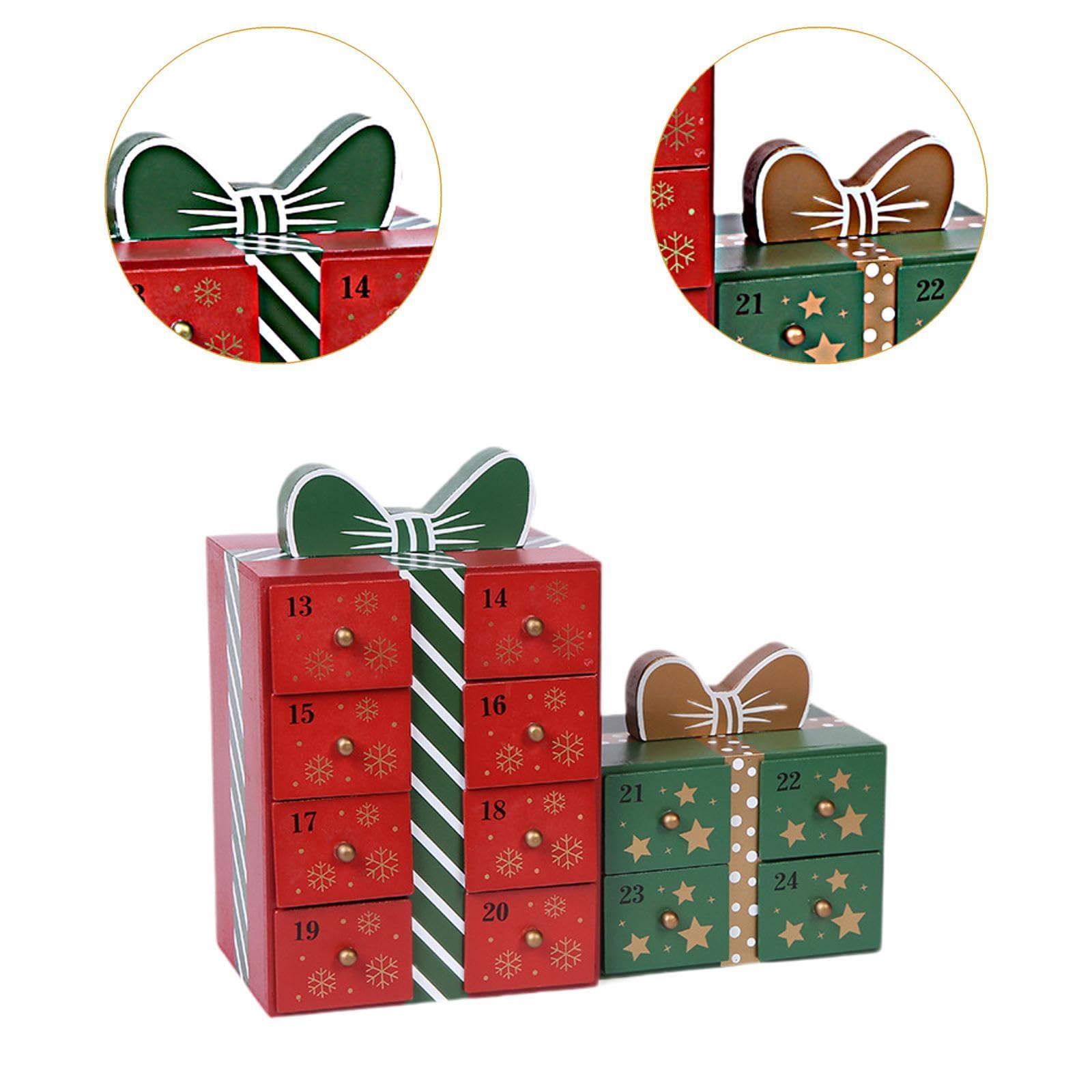 Weihnachten Holz Advent Kalender mit 24 Schubladen Weihnachten Dekorationen Tisch Holz Advent Kalender für Wohnzimmer Weihnachten