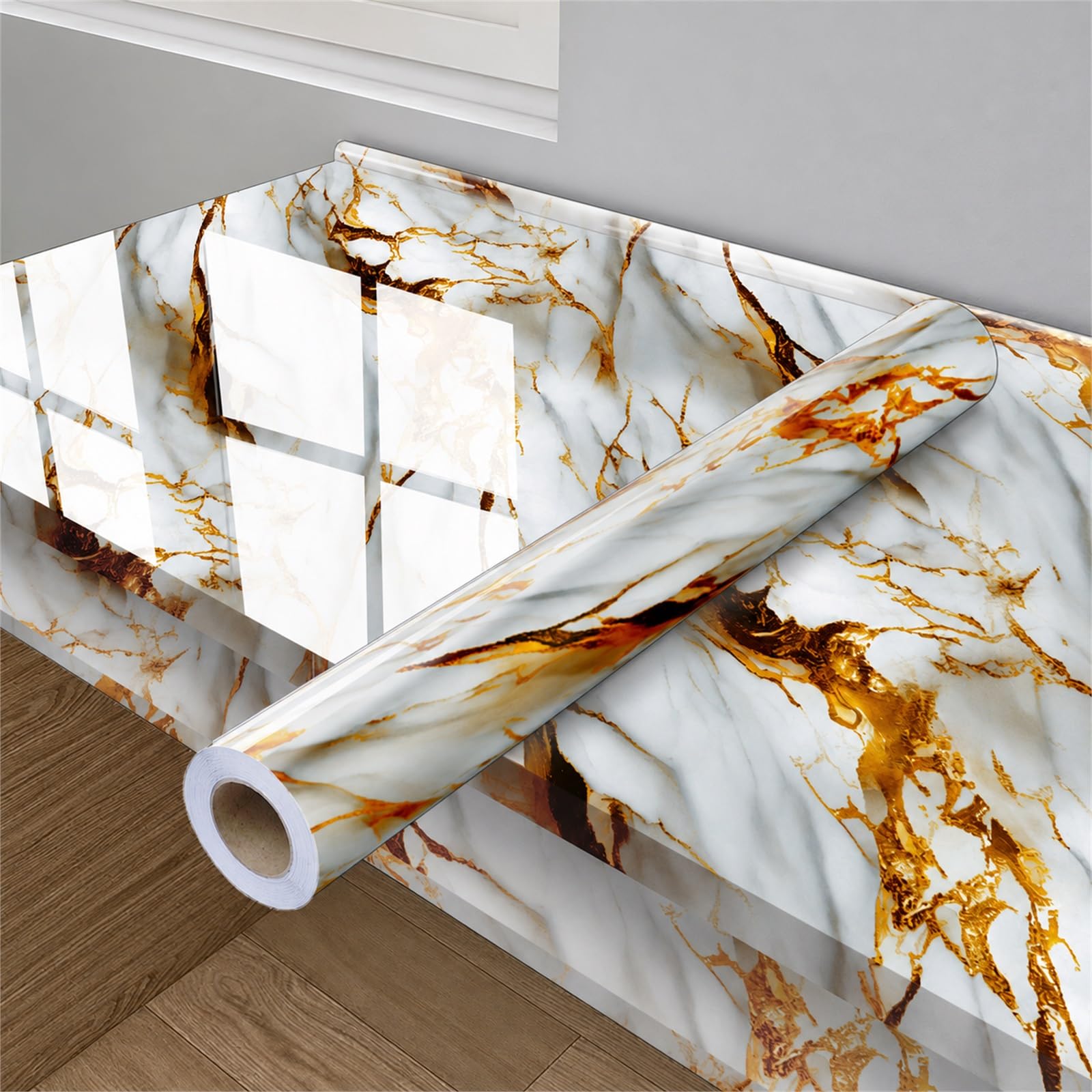 Adhesivos De MáRmol para Encimeras De Cocina,Papel Forrar Muebles Adhesivo Marmol,Flexible Y Recortable,Antiincrustante,para Mesas,Encimeras,Muebles Y Superficies Lisas