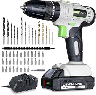 PHALANX 20V Cordless Drill Set - Multifunctional 3-in-1 Power Drill Set with Battery and Fast Charger, 20+3 Torque Impact Drill, 3/8" Chuck Electric Screwdriver Hammer Drill, 48 Driver Drill Bits…