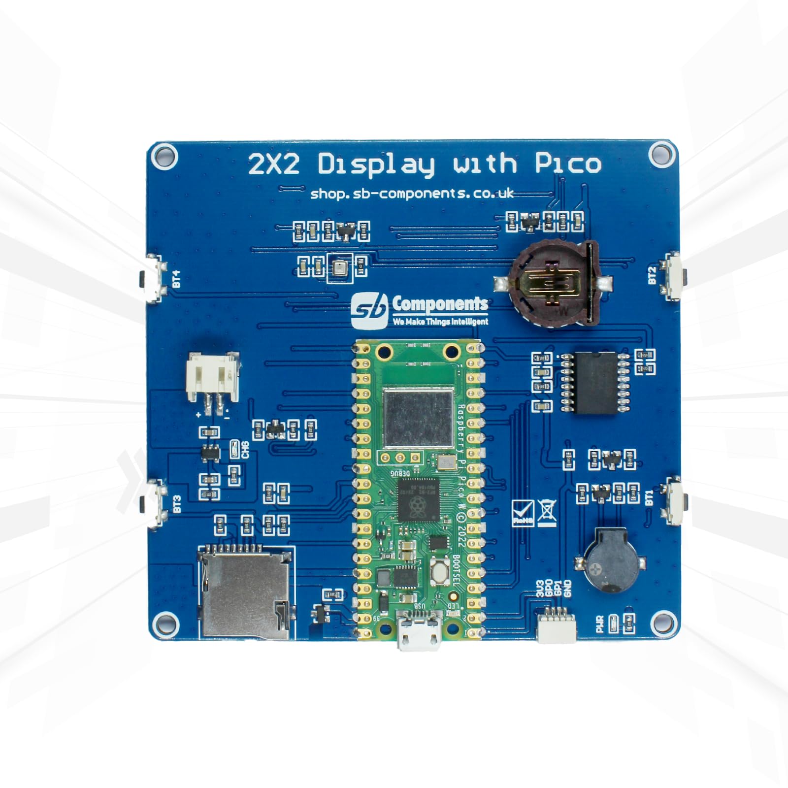 Raspberry Pi Pico Powered 2x2 Quad Display Board Display Board Raspberry Pi Pico alimentato (1,5 pollici quadrato)