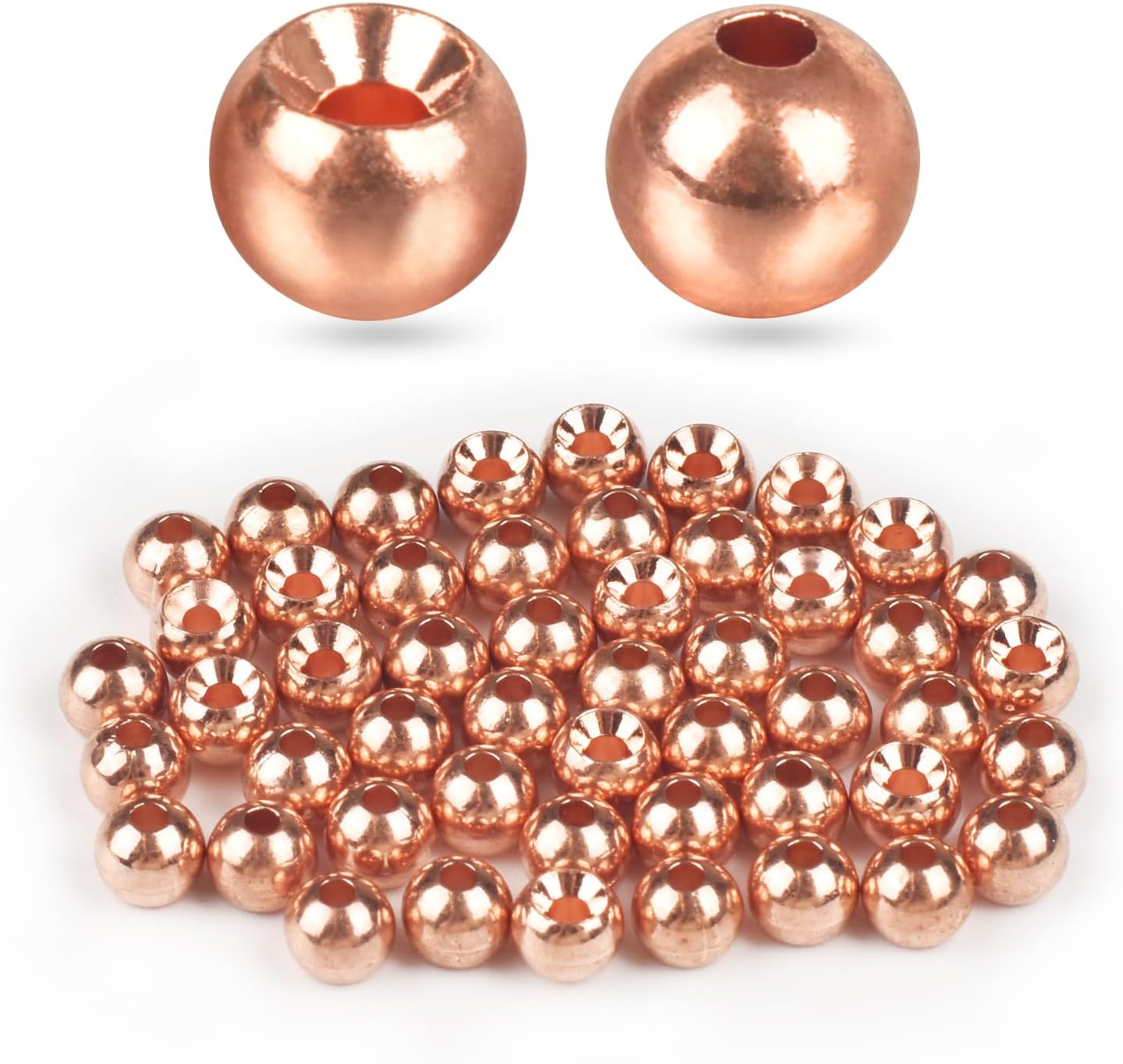 Tungsten Beads for Fly Tying, 50pcs Tungsten Cyclops Beads 5 Colors 13 Sizes Fly Tying Materials Beads Hook Size 1#-24#