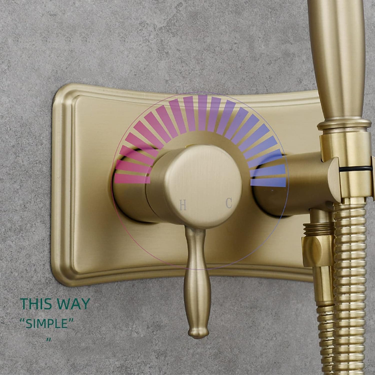 2 Functions Toilet Handheld Bidet Sprayer with 1 5m Stainless Steel Hose Flush Mount Brass Hot and Cold — view 4