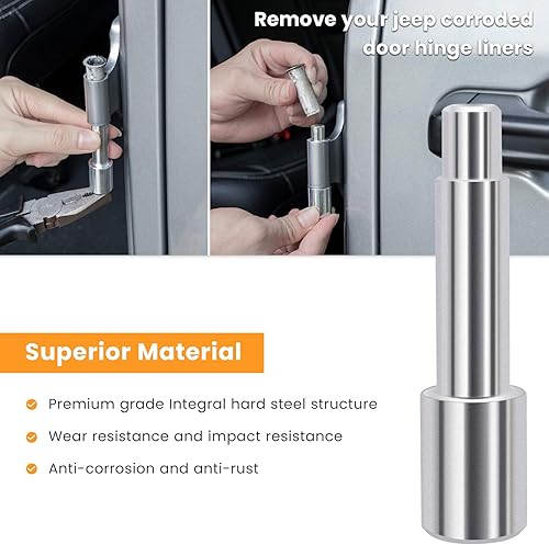 Miniatura 3 de Herramienta de extracción de bujes de puerta, forros de bisagra para Jeep Wrangler JK JKU JL JLU Sports Sahara Freedom Rubicon Unlimited & Gladiator