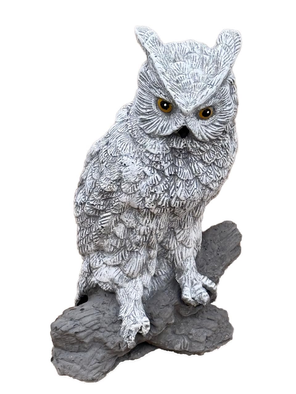 stoneandstyle Gartenfigur Eule auf Stein, 30 cm Höhe, Steinguss, Frostfest, Handgefertigt in Deutschland
