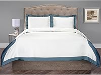 Vista 23 de Hotel Luxury - Juego de funda de edredón de 3 piezas de doble tono, 800 hilos, 100% algodón orgánico colección de ropa de cama premium Super King