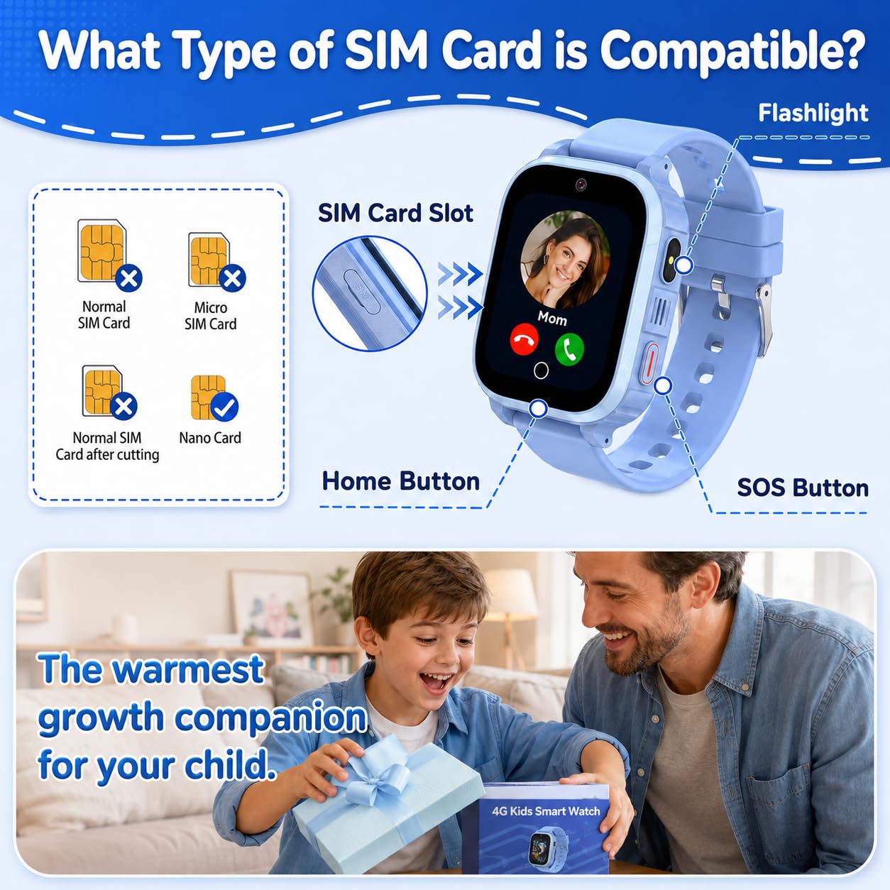 4G Reloj Inteligente Niño con GPS y Videollamada, Smartwatch Niños con SOS, llamadas, Chat de Voz, Modo Escuela, Podómetro, Despertador, IP68, Linterna, Reloj GPS Niño Regalo para Niños Niñas, Negro