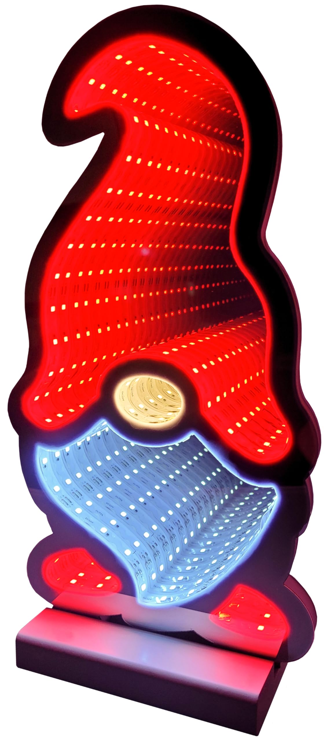 Brandsseller Éclairage de Noël LED avec effet infini – Figurine décorative Lutin en plastique avec minuterie 6/18 h et câble 3 m, décoration intérieure moderne (16x7x30 cm)