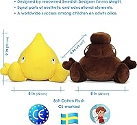 Vista 3 de Pee & Poo Juego de juguetes de peluche – 2 almohadas de juguete de peluche para niños para jugar – Juguetes de entrenamiento para ir al baño