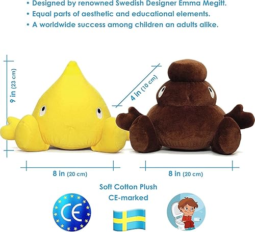 Miniatura 2 de Pee & Poo Juego de juguetes de peluche – 2 almohadas de juguete de peluche para niños para jugar – Juguetes de entrenamiento para ir al baño,