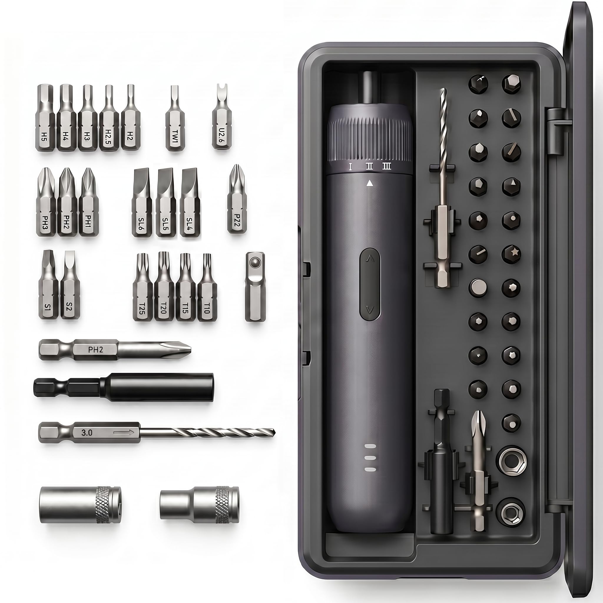 Photo 1 of Kartop Electric Screwdriver Kit - 21 Magnetic Bits, Cordless, 2000mAh