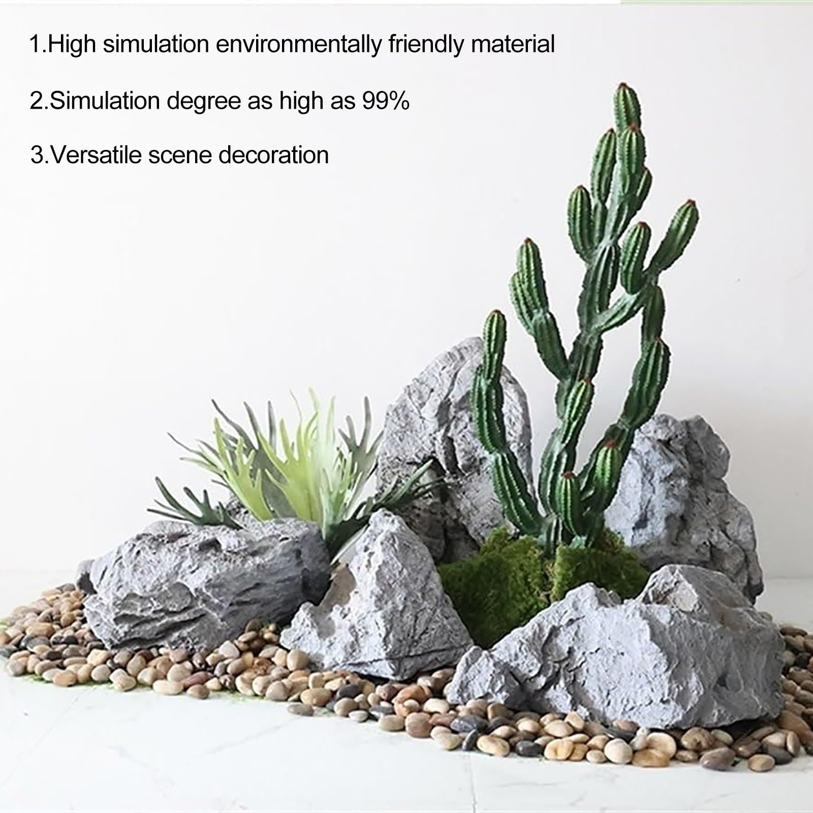 Piedras de jardín decorativas, ligeras y de cobertura de pozo, piedras decorativas multiusos, para paisajismo, césped, jardines (53 x 37 x 30 cm)