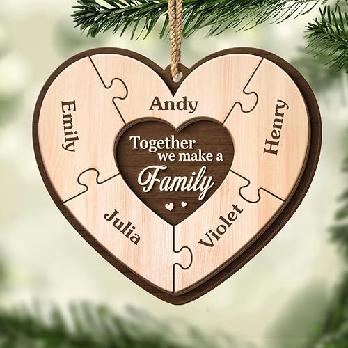 Pawfect House World's Best Grandma - Adornos de Navidad personalizados para la familia 2023, adorno de corazón para abuela, regalos de abuela,