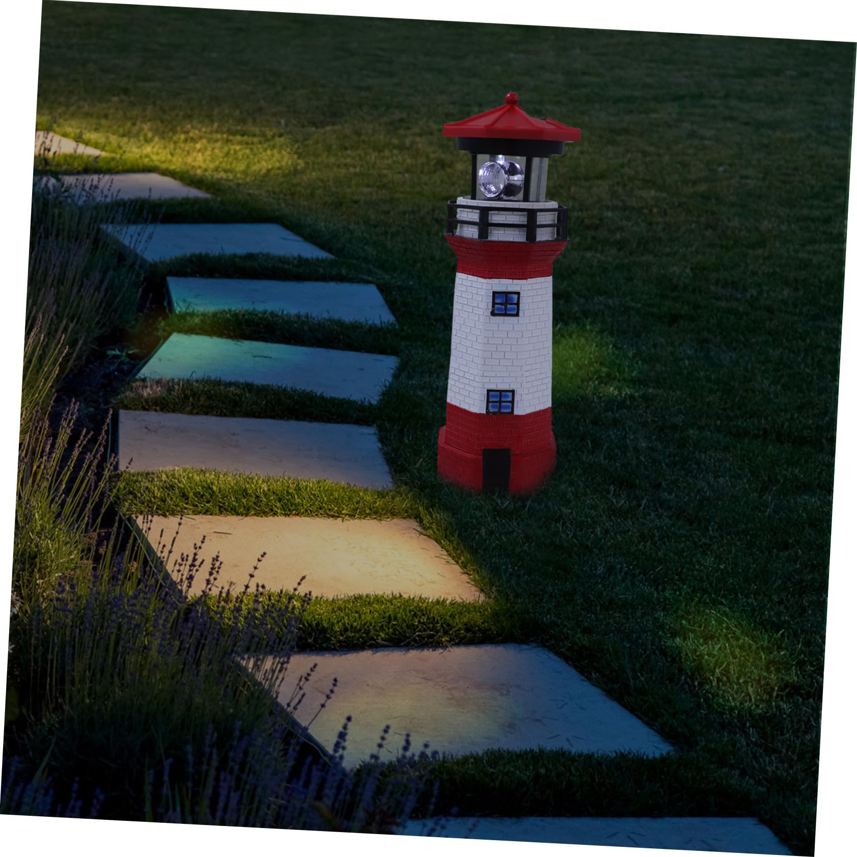 Luce Decorativa da Giardino Solare con LED Rotante in Resina