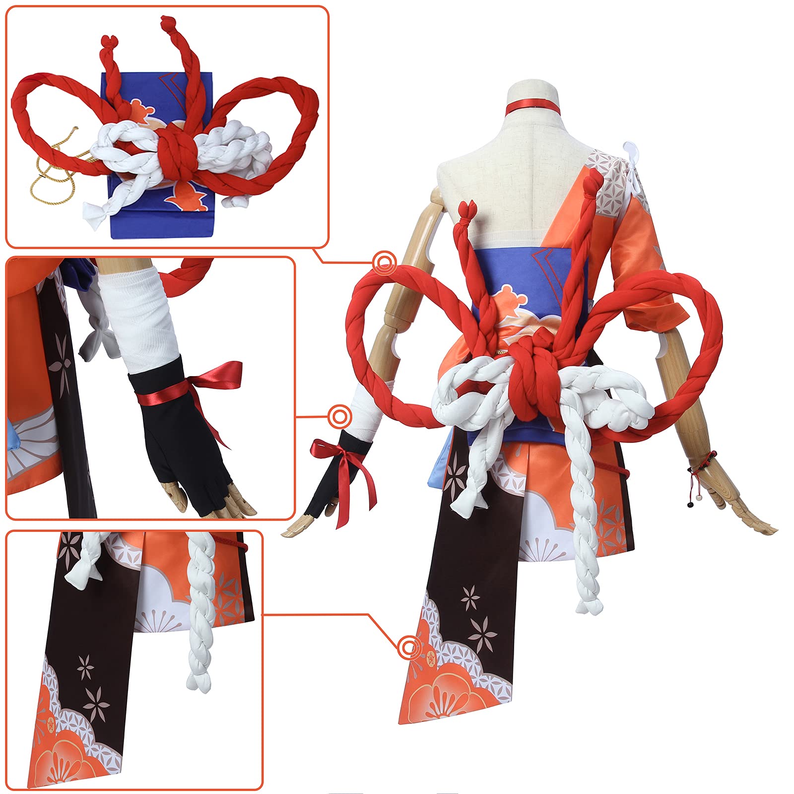 Amazon.co.jp: NOKIJP 原神 稲妻 宵宮 コスプレ げんしん風 琉焔に舞う