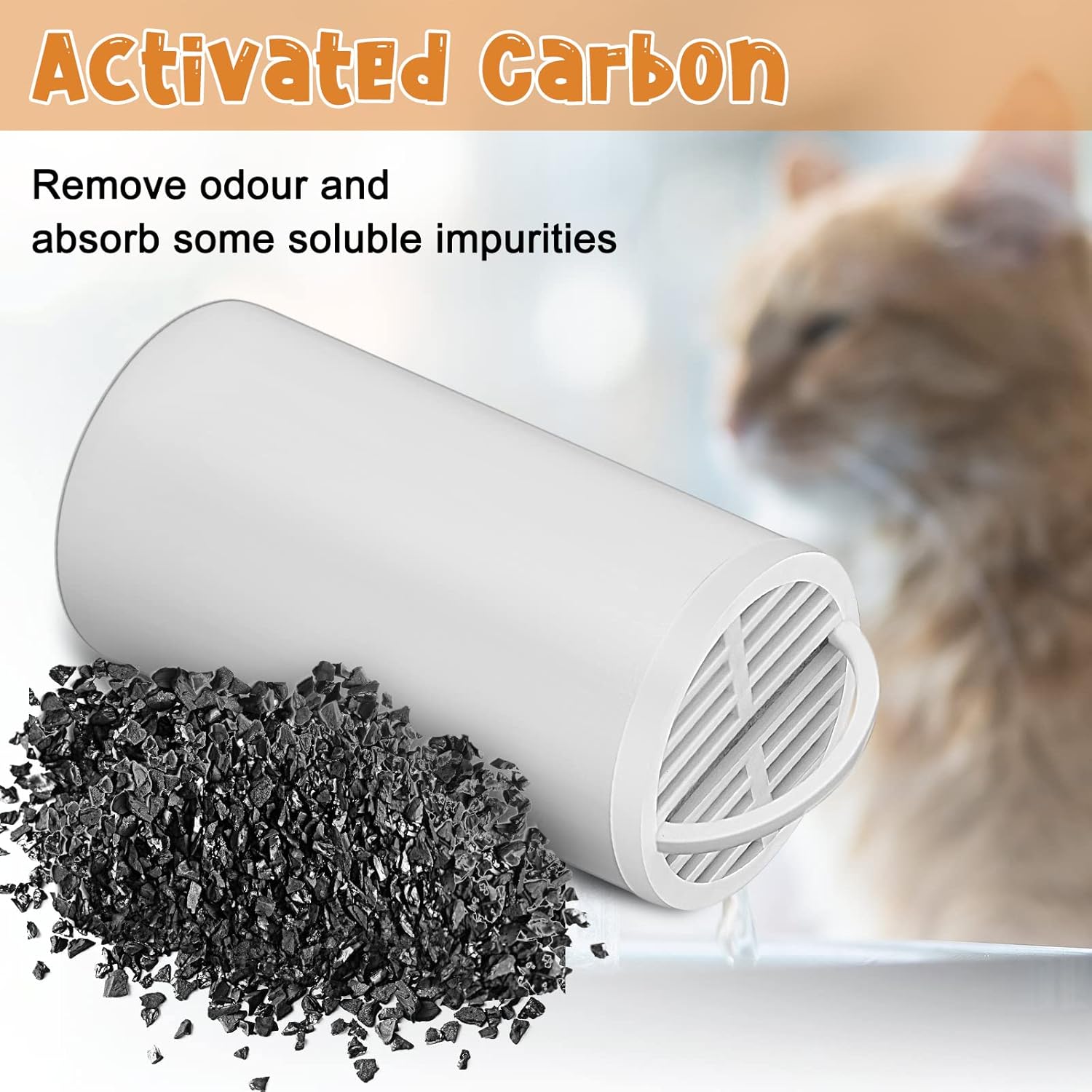 Sweetude 36 Pack Pet Charcoal Filters Pet Fountain Filter Replacement Charcoal Water Filter Compatible with Drinkwell 360 and Drinkwell 360 Stainless Steel Multi Fountain for Dog Cat