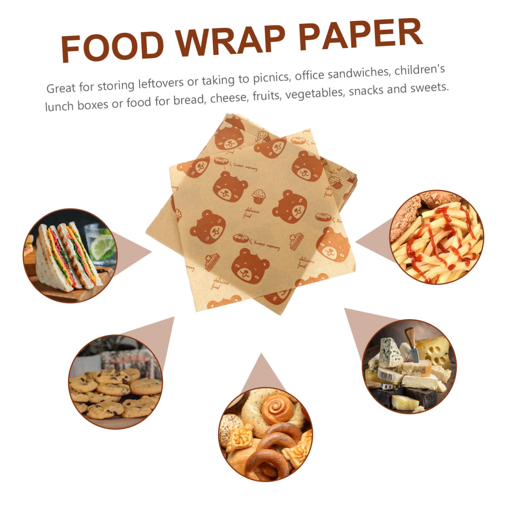 500hojas Papel Para Hornear Envolver Alimentos Antigrasa Para Sándwiches