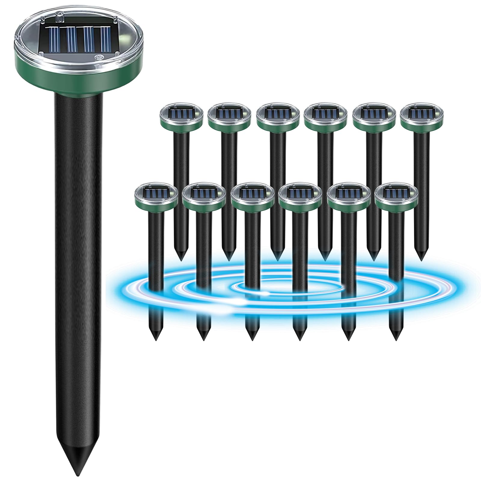 Photo 1 of 12Pcs Snake Repellent for Yard, Mole Repellent, Solar Ultrasonic Groundhog Gopher, Skunk, Vole, Rabbit, Rodent,Repellent Outdoor for Lawn Garden & Yard