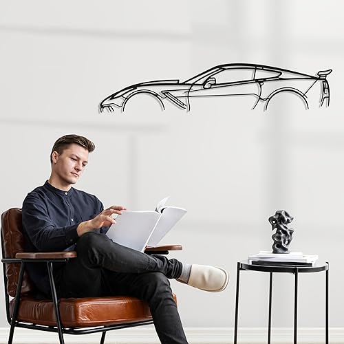 Miniatura 4 de DecoSoul Corvette ZR1 C7 Classic Model Silhouette - Arte de pared de metal para automóvil, automóvil deportivo, decoración de línea de silueta
