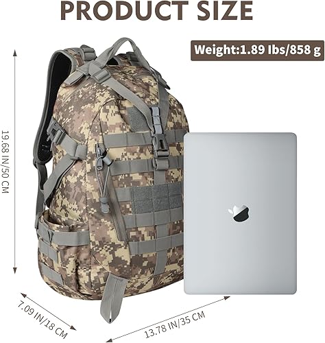 Miniatura 3 de Geestock Mochila táctica militar, 40L grande del ejército 3 días paquete de asalto Molle bolsa mochila mochila para senderismo camping trekking,