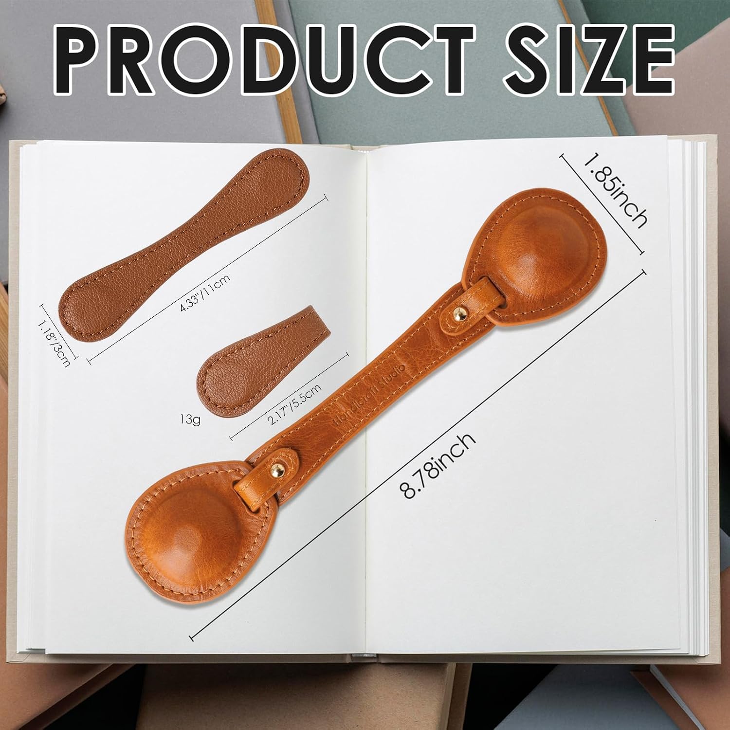 Leather Weighted Bookmarks Page Holder for Women Men, Magnetic Bookmarks for Reading, Book Accessories Gift for Book Lovers Teachers Writers Authors Poets (Brown)