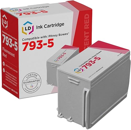 Cartucho de tinta compatible LD para Pitney Bowes 793-5 (rojo fluorescente) Cartucho de tinta compatible LD para Pitney Bowes 793-5 (rojo fluorescente)