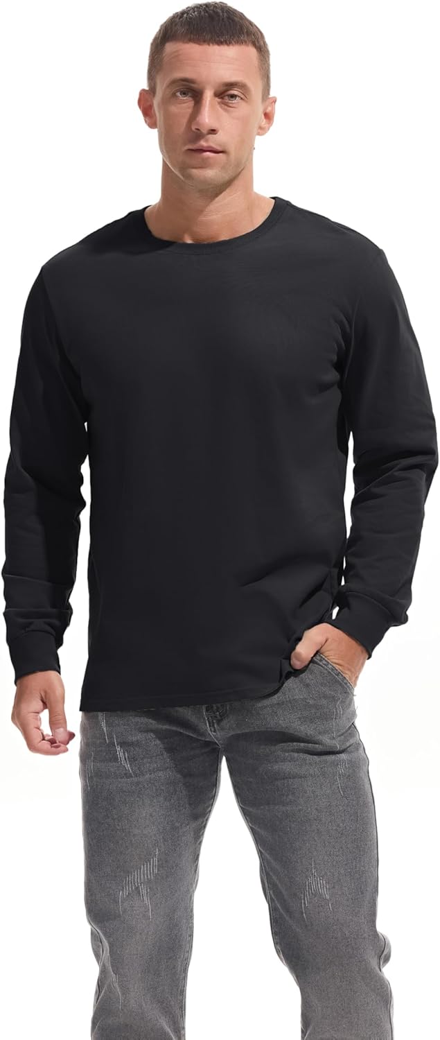 VEIISAR Men's Heavy Weight Crew Neck T-Shirt Mens Premium Cotton Tee - Pre Shrunk S-3XL - Image 4