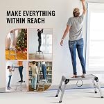VEVOR Folding Work Platform, 330 lbs Load Capacity, 29.9“x20 Aluminum Drywall Stool Ladder, Heavy Duty Work Bench w/Non-Slip Feet, Ideal for Washing Vehicles, Cleaning, Painting, Decorating