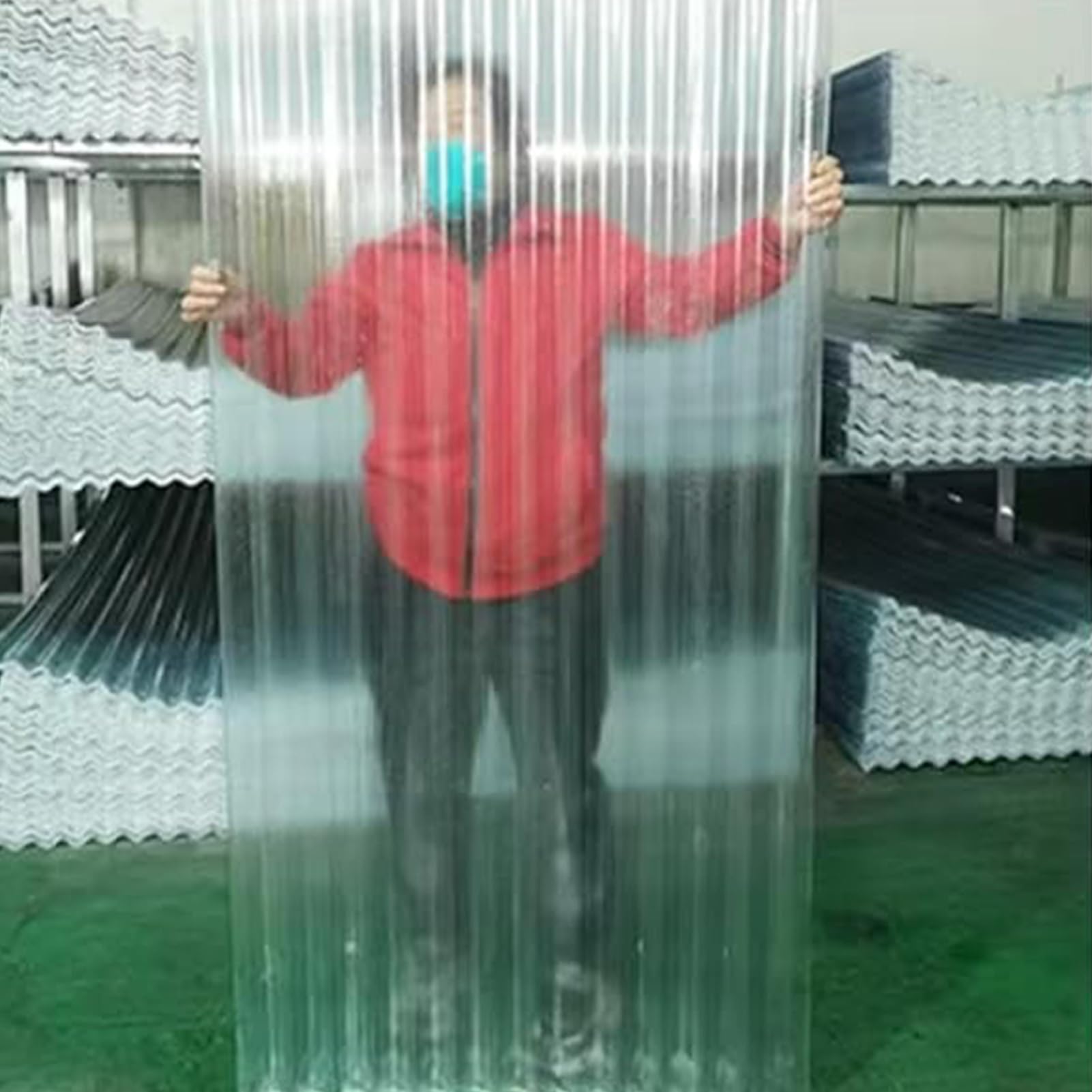 Planchas De Policarbonato for Tejados, Corrugado Lámina for Techos Transparentes for Invernaderos, Paneles Aislantes for Tejados(4 PCS,0.9x1m/2.95x3.28ft)