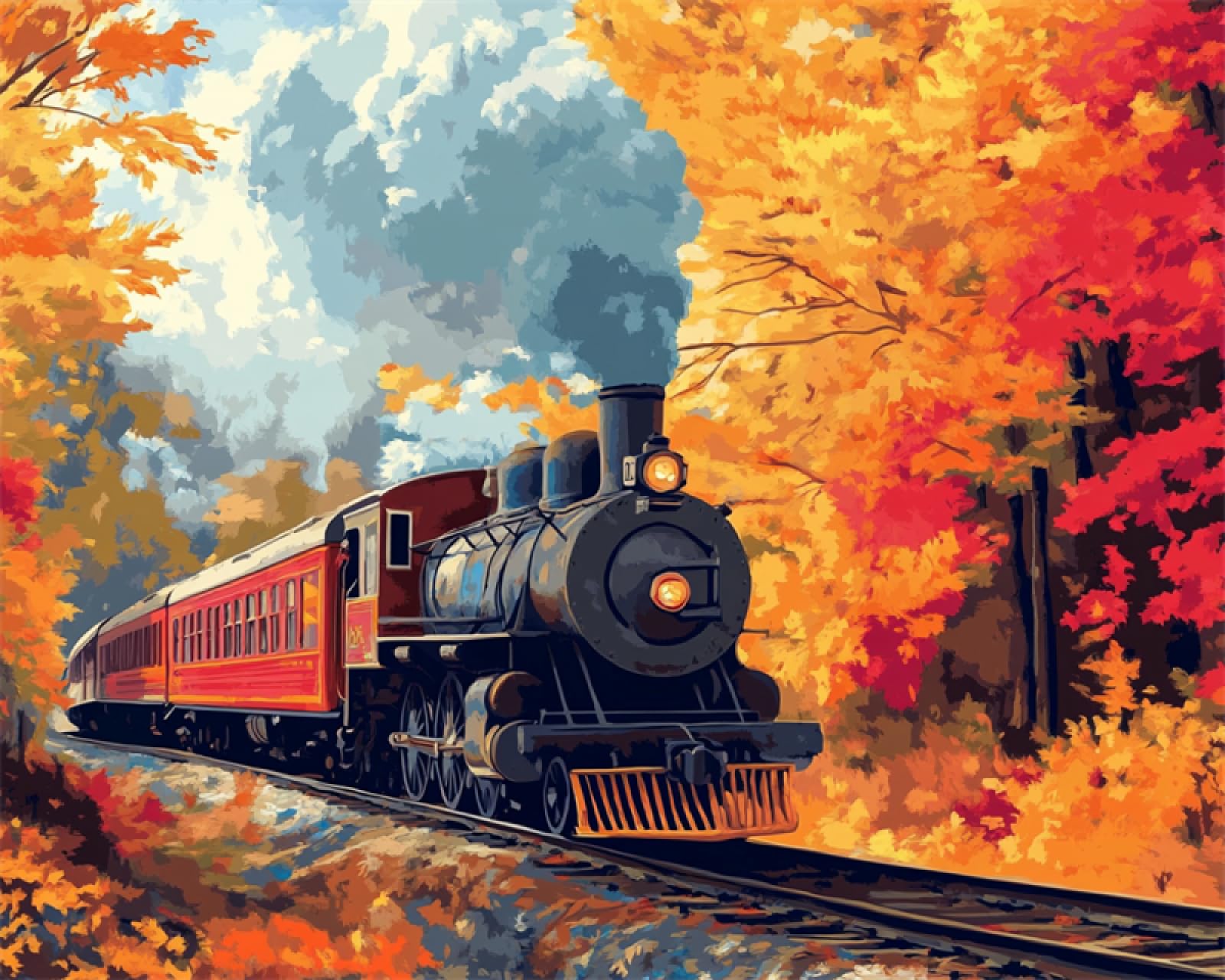 Axiangzik Color N.lanshan Diy Tapestry Kits For Adults Cartoon Train Scenery Latch Hook Rug Making Kit For Adults Kids,Cross Stitch Set Carpet Tapestry Needlework 100X140cm