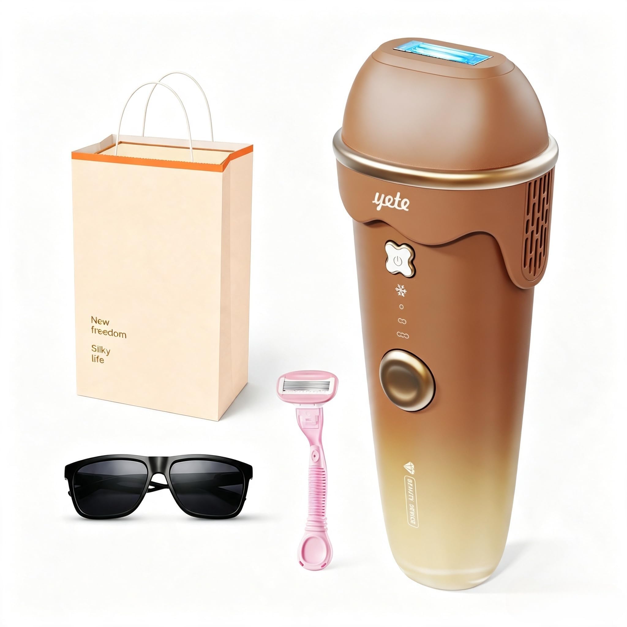 Amazon | Yete 脱毛器 アイスクリーム脱毛器 家庭用 サファイア10℃冷感