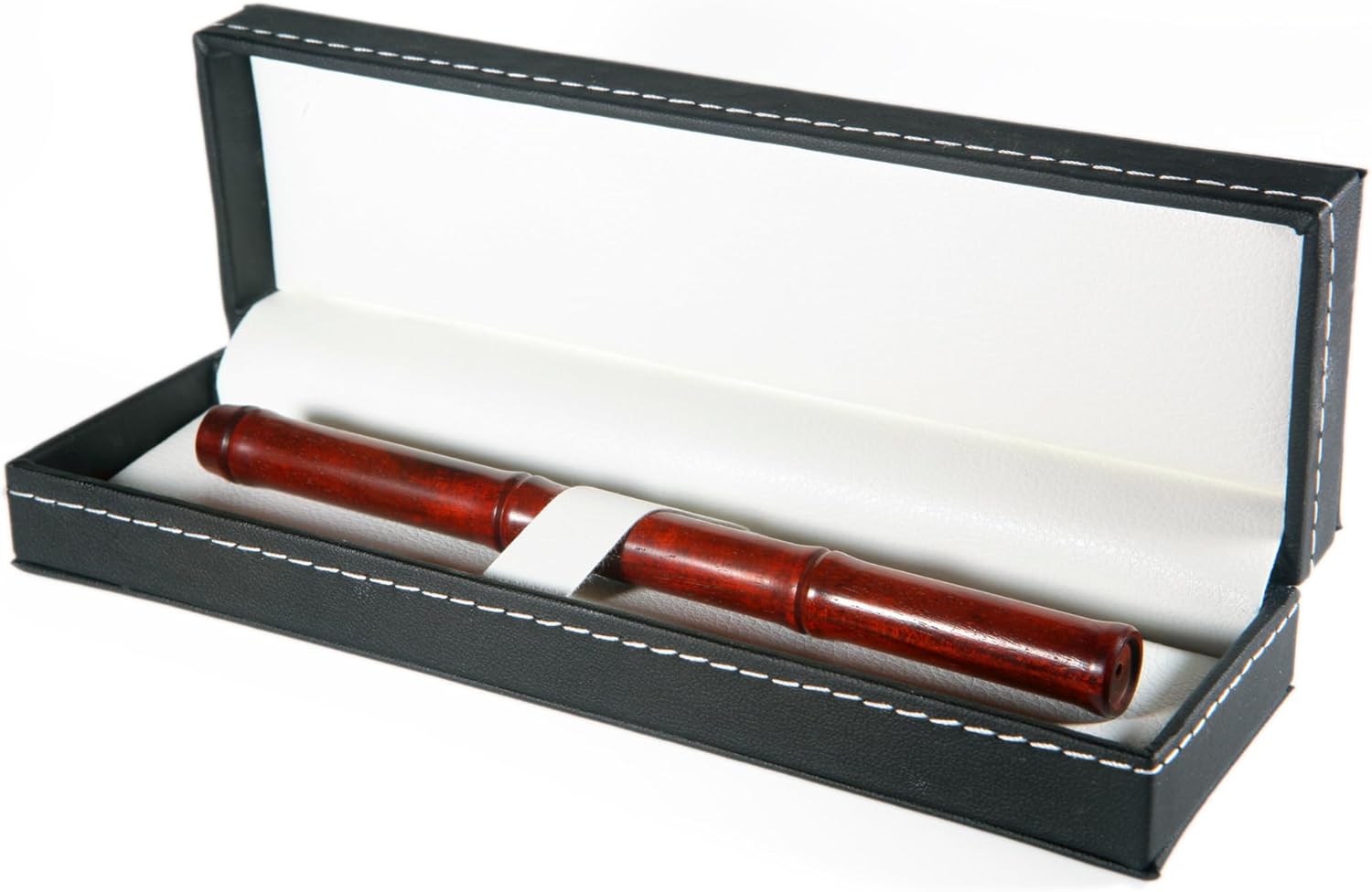 SeventyTwo Handmade Glass Dip Pen with Wood Handle, Fine Point Writing Instrument with Display Case (Red)