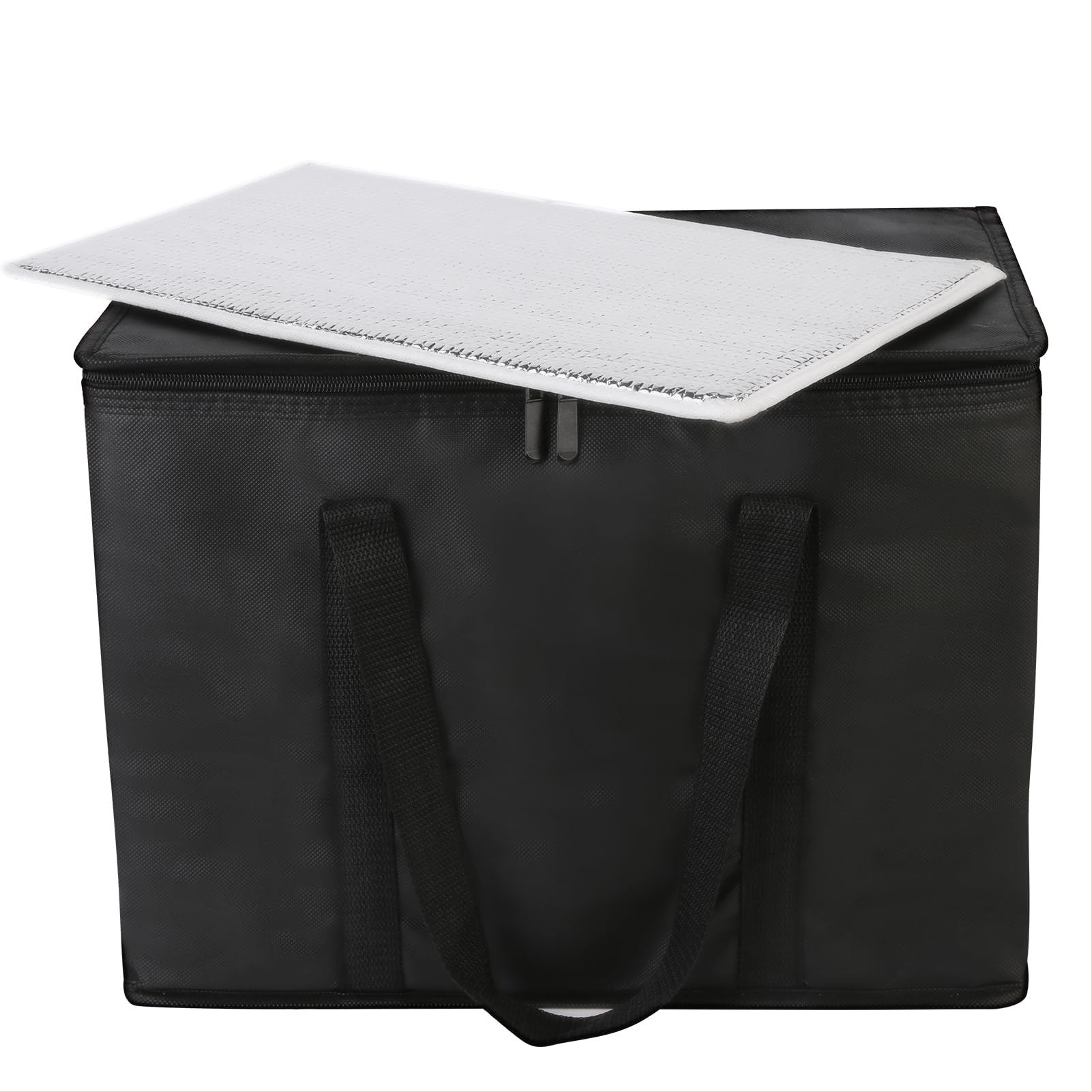 Bodaon Insulated Food Delivery Bag With Hard Bottom, XL Pizza Cooler Bags, Rideshare Delivery Bag, Thermal Cold/Hot Styrofoam Carrier for Travel/