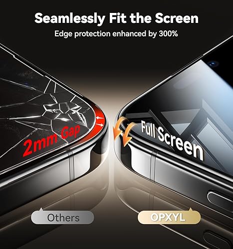 Miniatura 5 de Protector de pantalla de privacidad de vidrio 9H+ para iPhone 15 Pro Max [Protección confiable de privacidad de 25°] [Vidrio templado inastillable