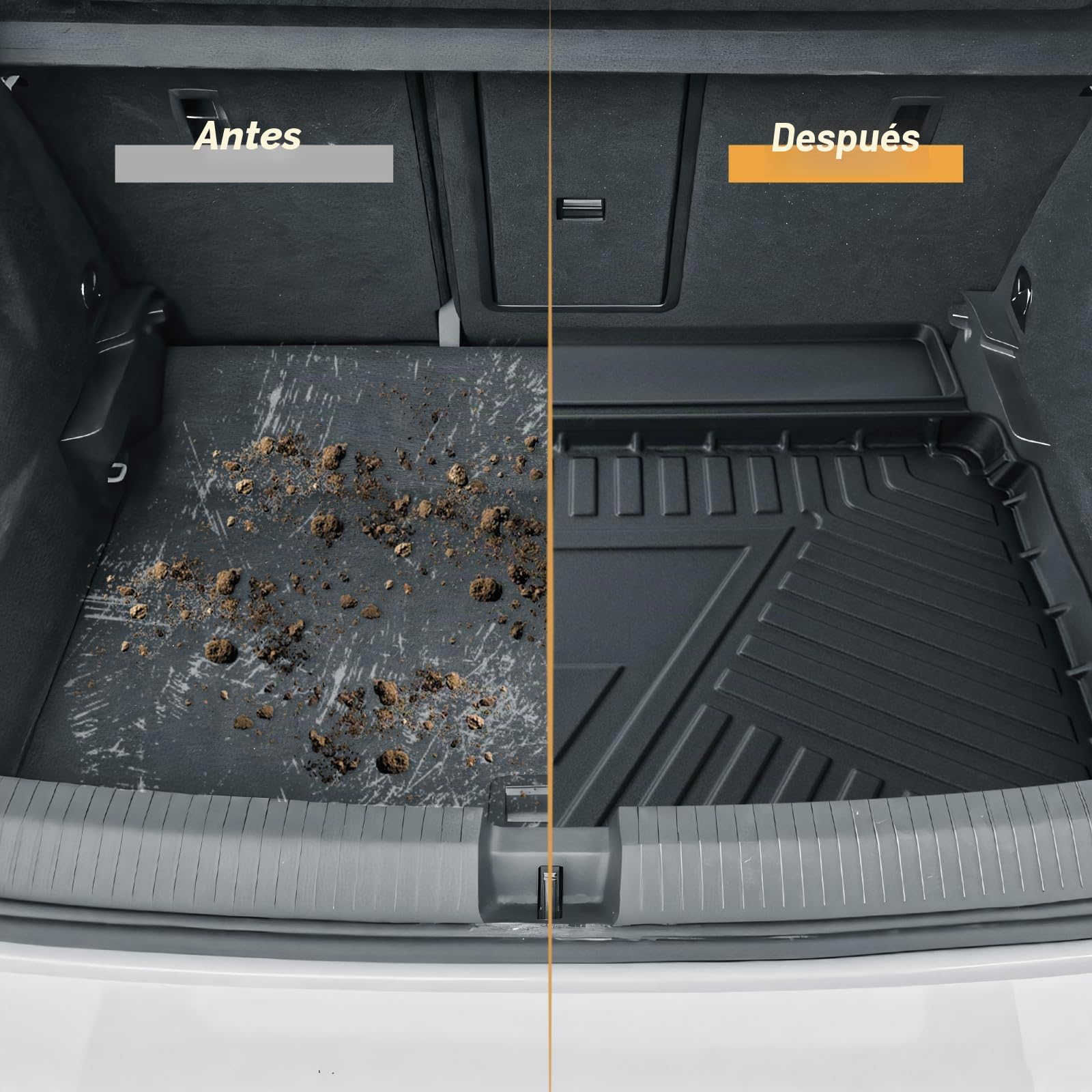 ECOZEN Alfombrilla Maletero 3D para VW Tango ROC 2018-2025 TPE (Inferior) Alfombrilla de Goma para Maletero, Impermeable Antideslizante, Borde Alto, Todo Clima, Alfombrilla Maletero para VW T ROC