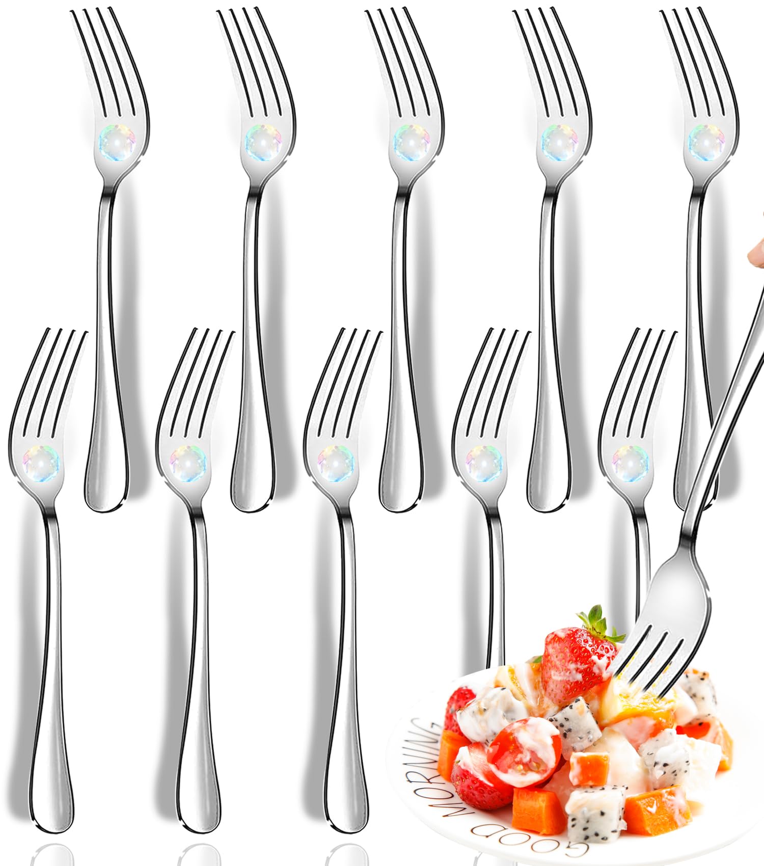 Dinner Forks, Set of 6 Top Food Grade Stainless Steel Silverware Forks, Flatware Set,8 Inches, Mirror Finish & Dishwasher Safe, New Apartment Essentials Cutlery Set — Amazon image 14