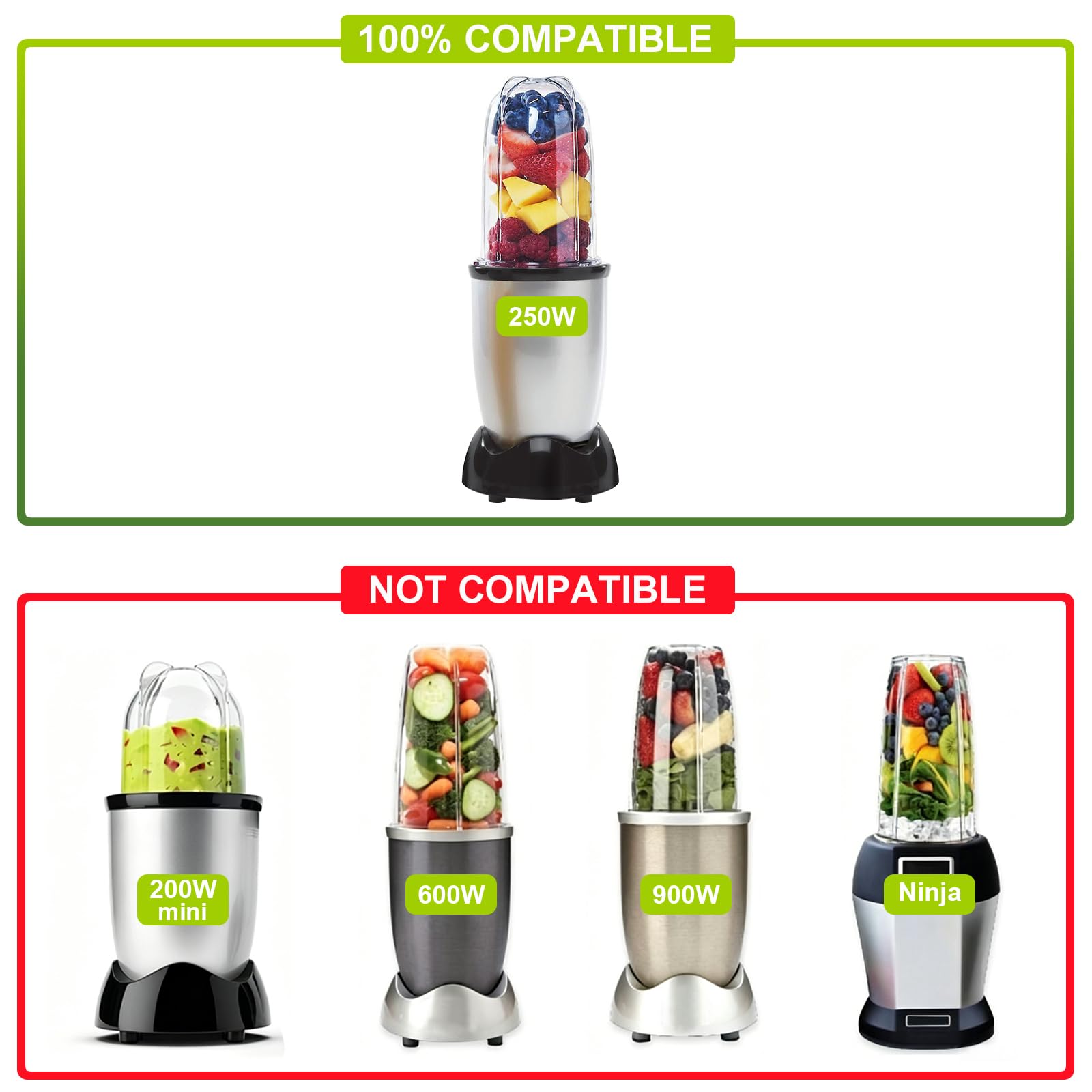 2 tazze di ricambio per Magic Bullet parti di ricambio 16 once frullatore tazze Jar compatibile con 250W Magic Bullet MB1001 Series Juicer Mixer