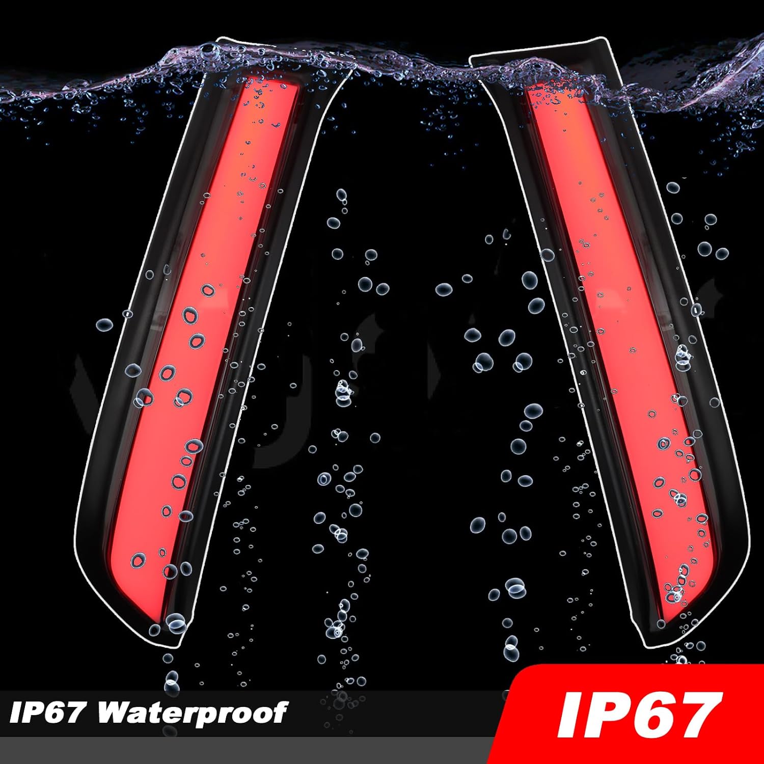 Full LED Rear Pillar Tail Light Column Brake Lamp Sequential Turn Signal Lights Replacement Compatible with 2010-2023 Toyota 4Runner SR5 TRD Sport Limited and TRD Pro SUV Plug and Play