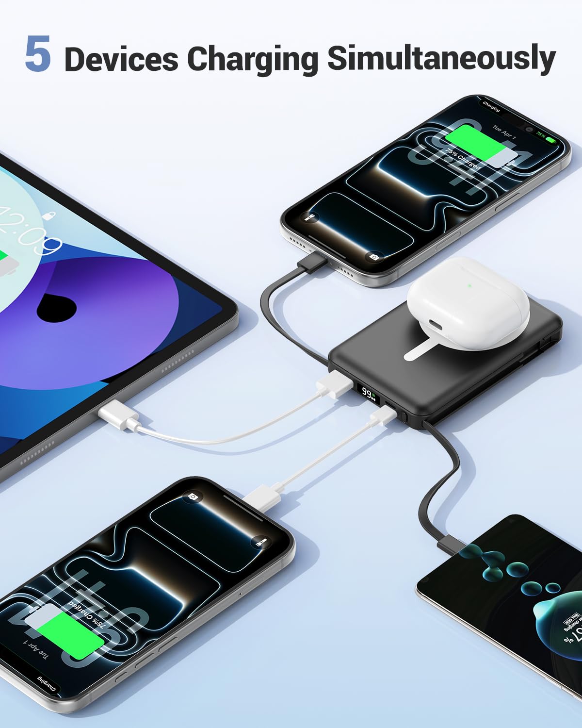 Power Bank 10000mAh for Magsafe, Inalámbrico Batería Externa