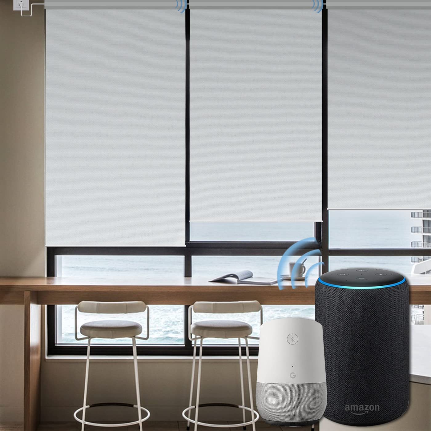 Graywind 電動スマートブラインド、Alexa、Google/Siri対応 Amazon｜Graywind 電動ロールスクリーン Alexa/Google/Siri対応 完全