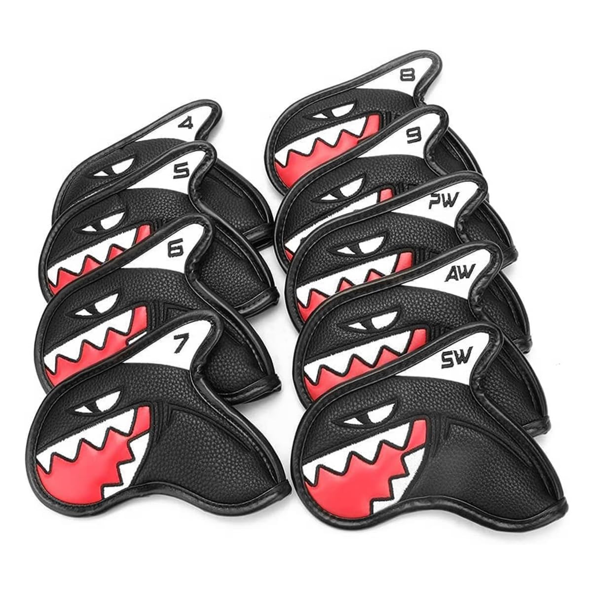 Scott Edawrd 10 pz Golf Iron Club Head Covers Set Tre strati Pelle Sintetica PU Copritesta Impermeabile con Numero Colorato 3/4-9 A, S, P, X per Tutti i Irons Club