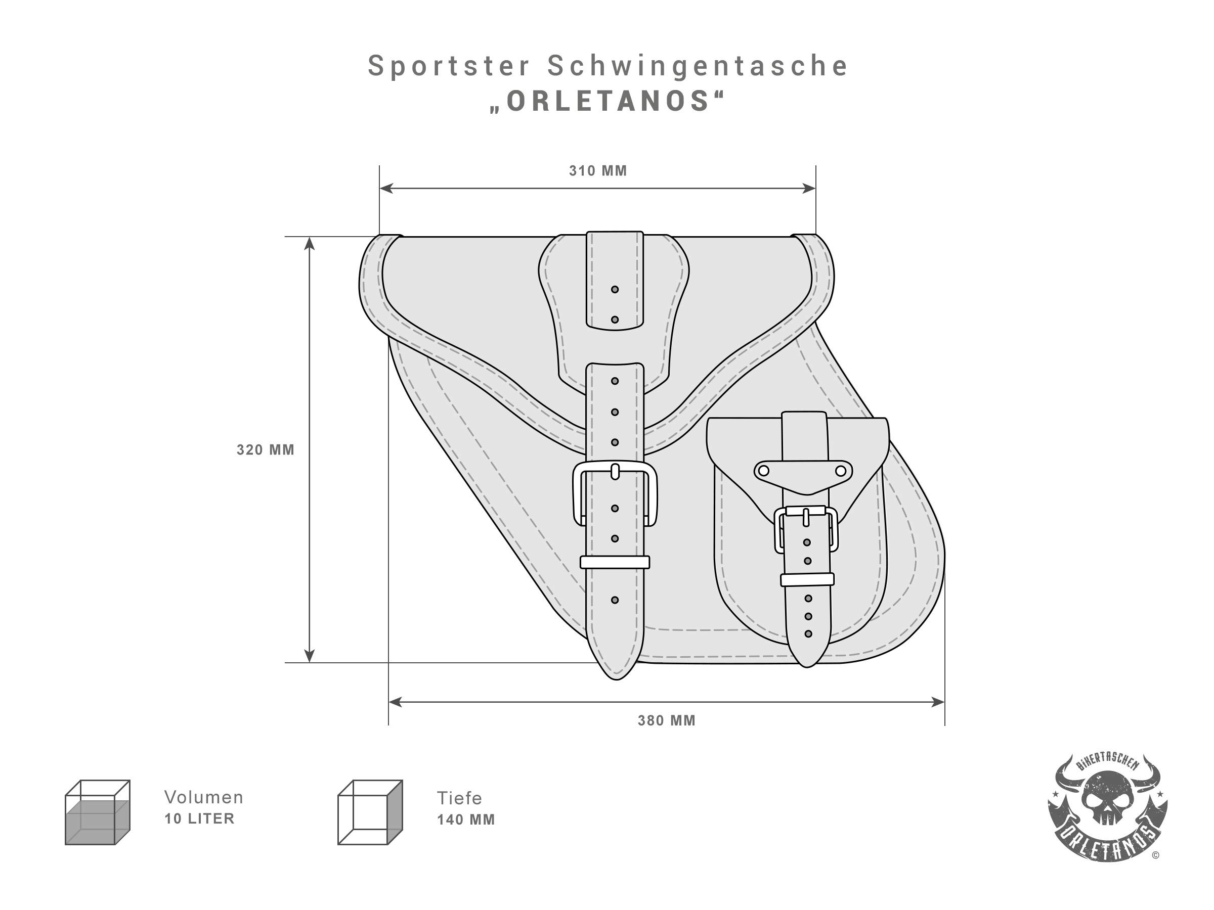 Seitenkoffer Dynamite schwarz Links kompatibel mit Harley Davidson Dyna Super Glide Fat Bob Street Bob Low Rider Sportster Rahmenkoffer Leder Koffer HD