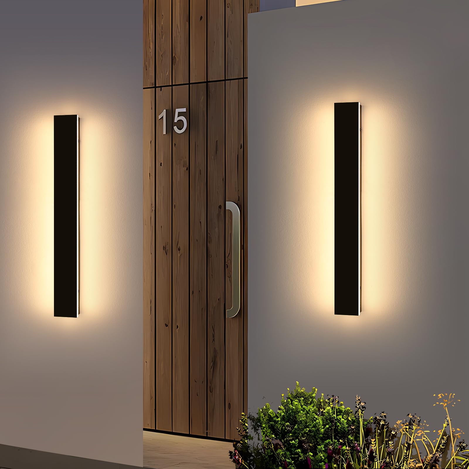 2 Pack 31.4inch Outdoor Wall Light, 3 Color, 31W, IP65 Waterproof