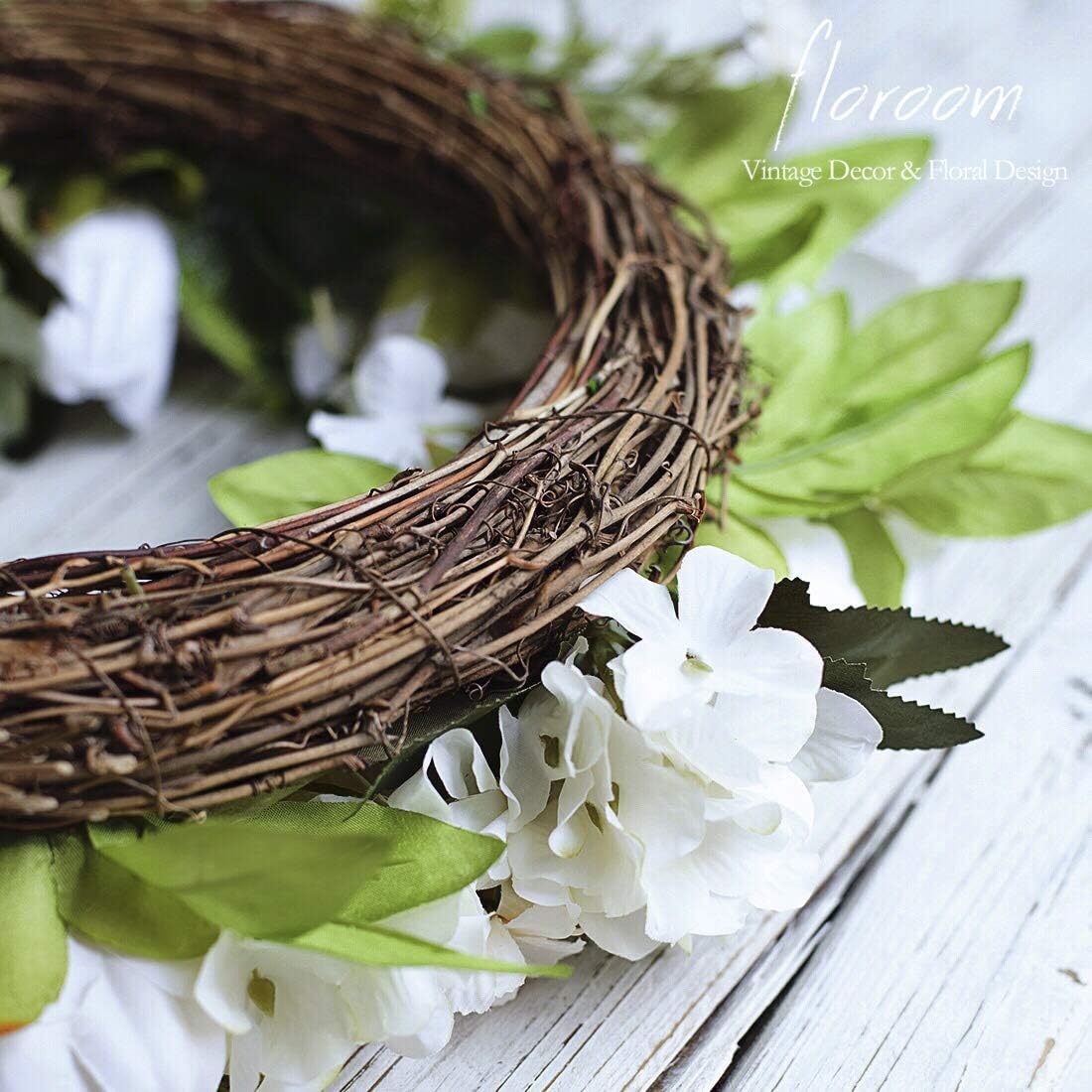 Blumenkranz, Türkranz, künstlicher weißer Pfingstrosenkranz für Haustür, 38,1-40,6 cm, Haustürdekoration, Wanddekoration