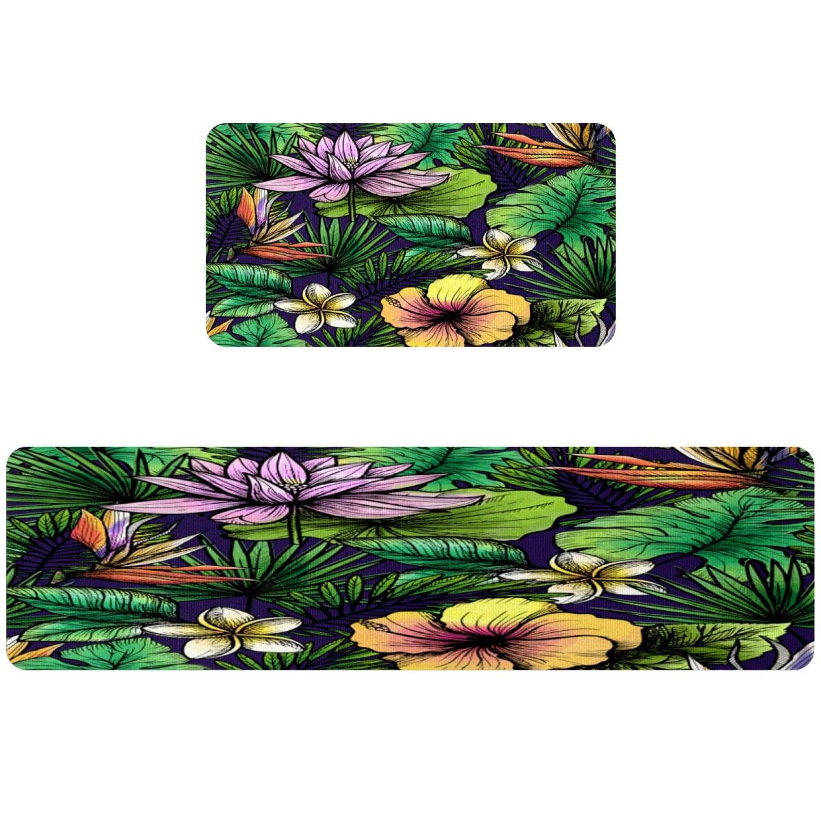 Alfombra de cocina absorbente y antideslizante con diseño de loto