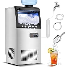Nugget Ice Maker 80lbs/24H, 20lbs Storage, Commercial Undercounter