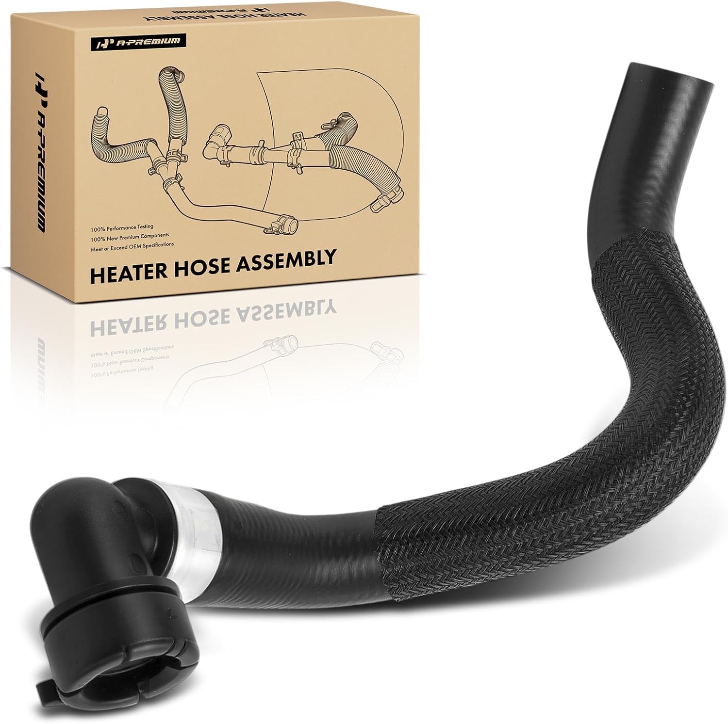 A-Premium Inlet HVAC Heater Hose Pipe Line Assembly with Clamps and Protective Sleeve Attached Compatible with Volvo XC90 2007-2011 3.2L, XC90 2012-2014
