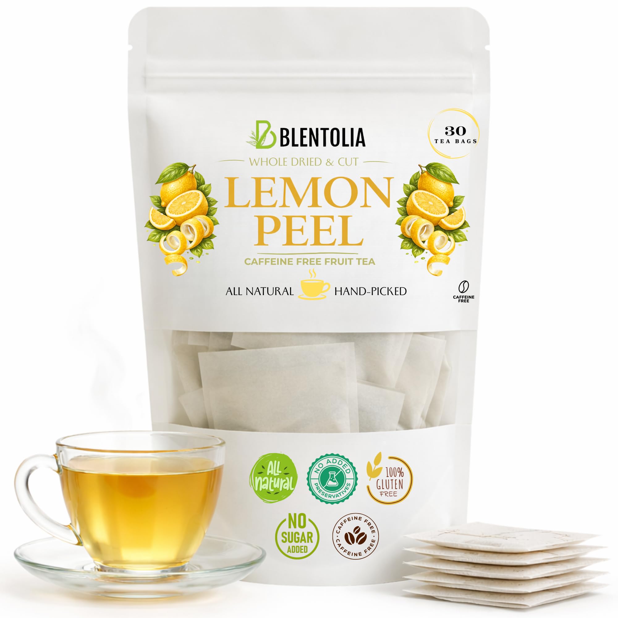 Amazon.com : Blentolia Dried Lemon Peel – 30 Herbal Tea Bags