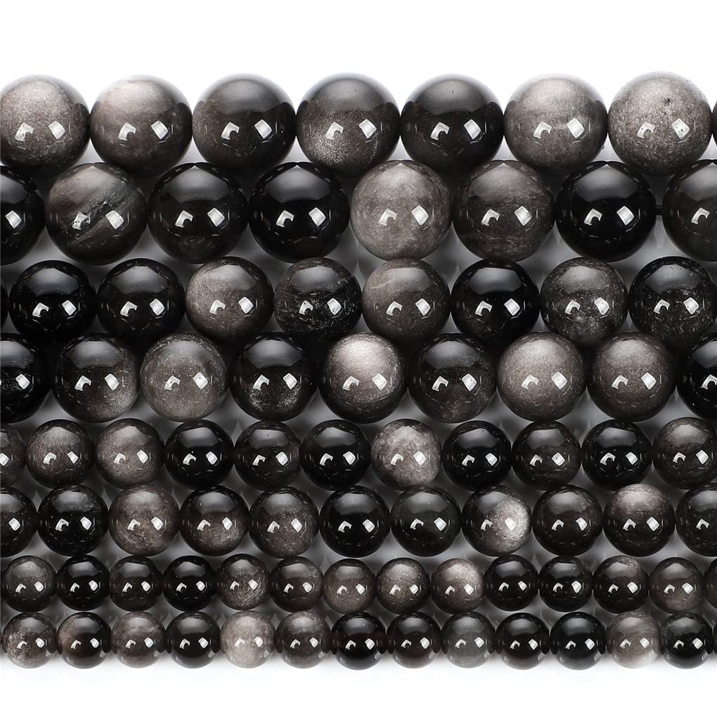 Perles rondes en vrac d'obsidienne Hamthuit pour vos ateliers de bijoux DIY