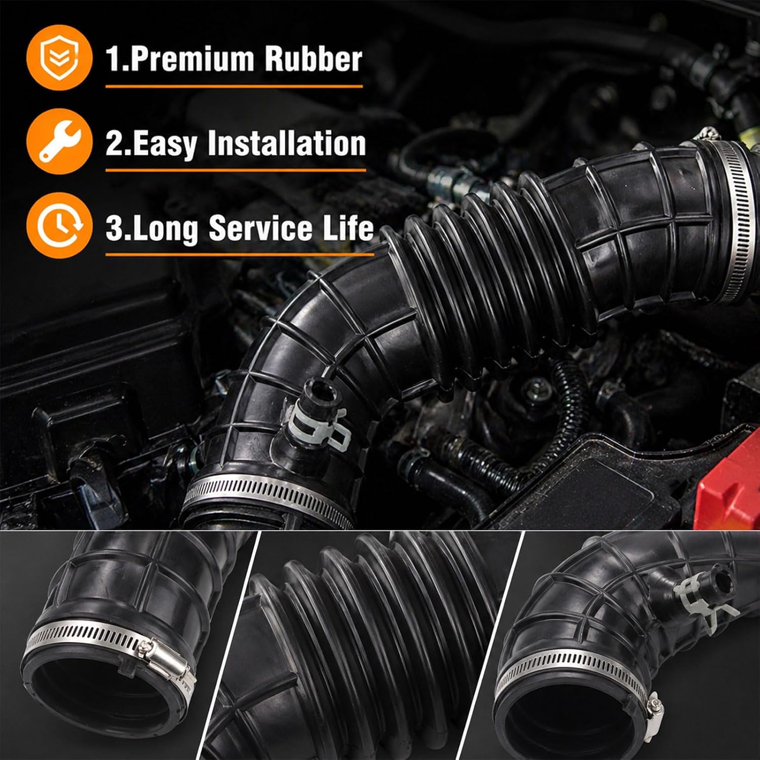 Engine Intake Hose Compatible with Honda CR-V 2.4L 2017 2018 2019, Replace 17228-5PH-A00 172285PHA00